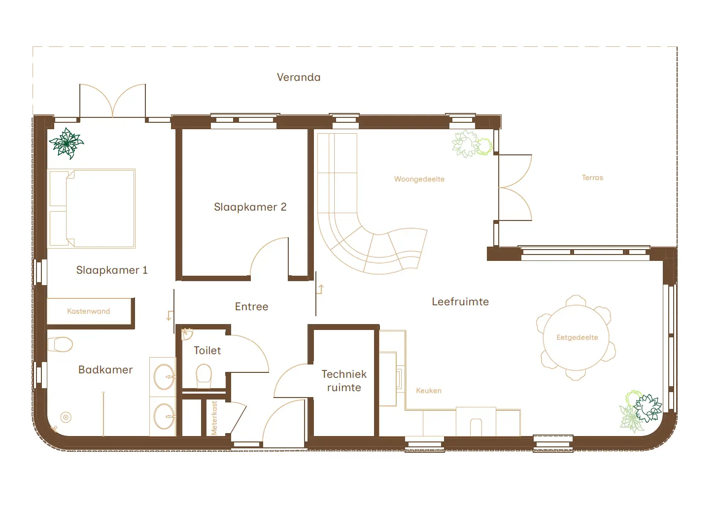 Plattegrond van Biobased mantelzorgwoning, levensloopbestendige woning